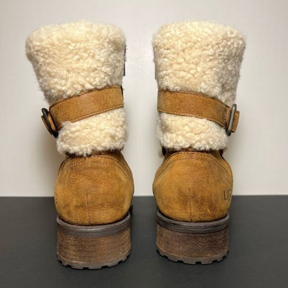 Womens UGG Blayre II Brown Leather Boots / Size 6.5 - Picture 4 of 8